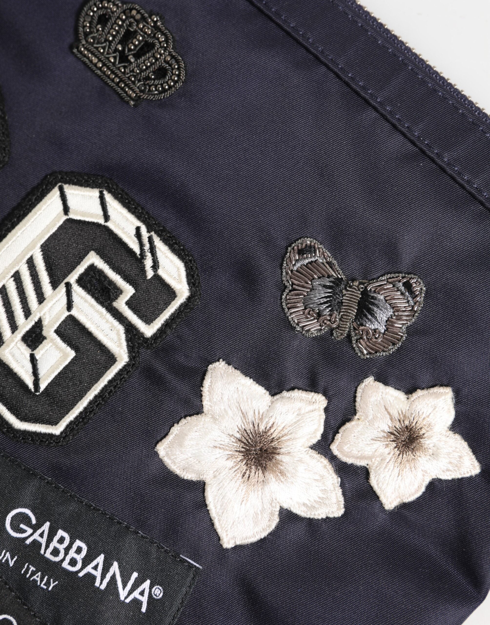 Dolce & Gabbana Blue DG Logo Patch Embellished Pouch Clutch Men Borse Bag - Zeiniez