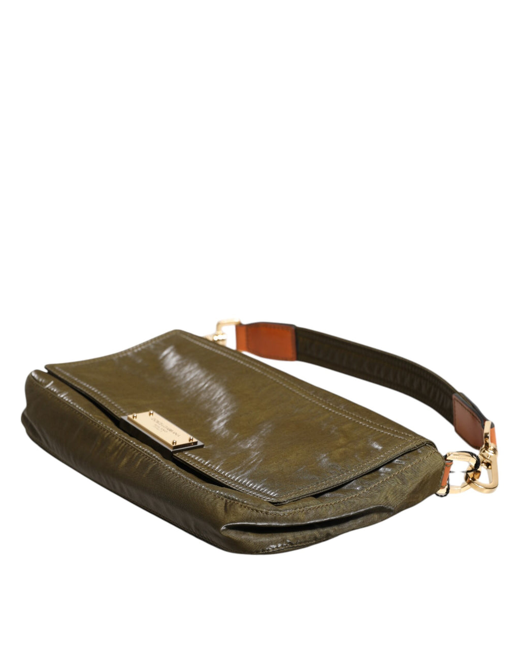 Dolce & Gabbana Dark Green Nylon Logo Plaque Shoulder Strap Borse Bag - Zeiniez