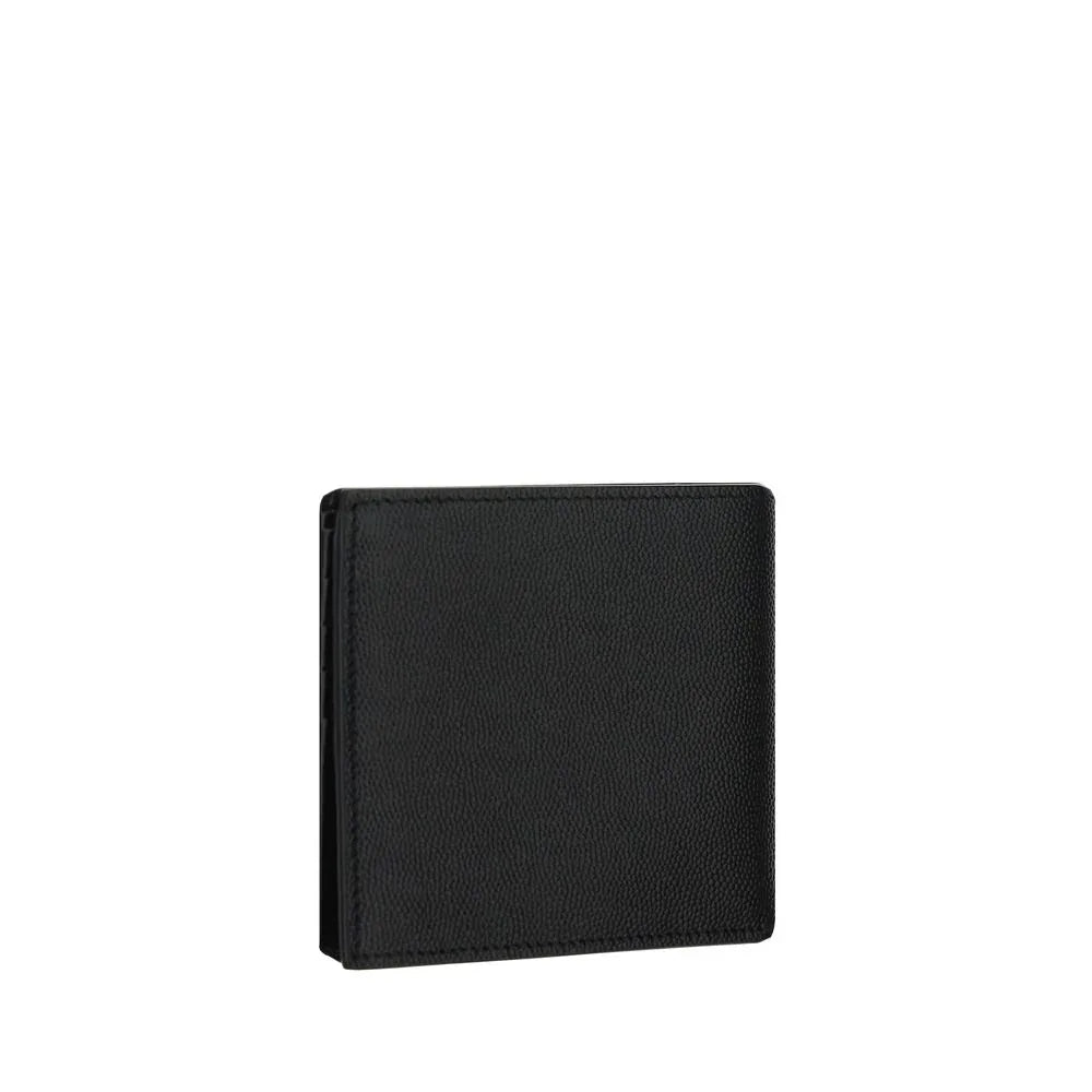 Saint Laurent Black Calf Leather Bos Taurus Wallet - Zeiniez