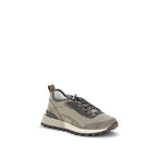 Brunello Cucinelli Brown Leather Athletic Sneakers - Zeiniez