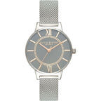 Olivia Burton Silver Stainless Steel Dress Watch