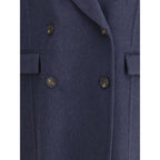 Brunello Cucinelli Blue Cashmere Coat