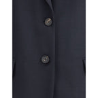 Brunello Cucinelli Blue Fleece Wool Blazer