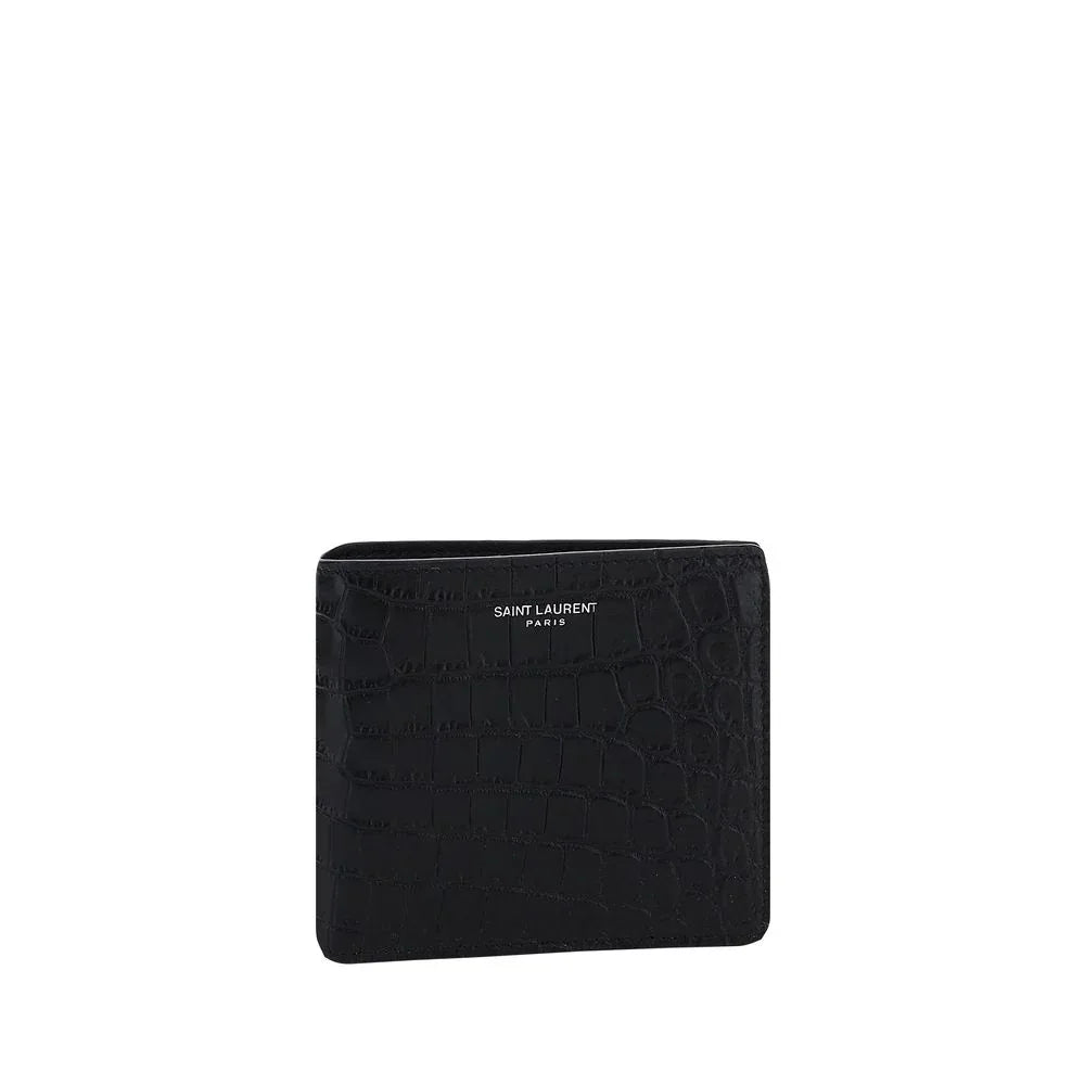 Saint Laurent Black Calf Leather Bos Taurus Wallet - Zeiniez