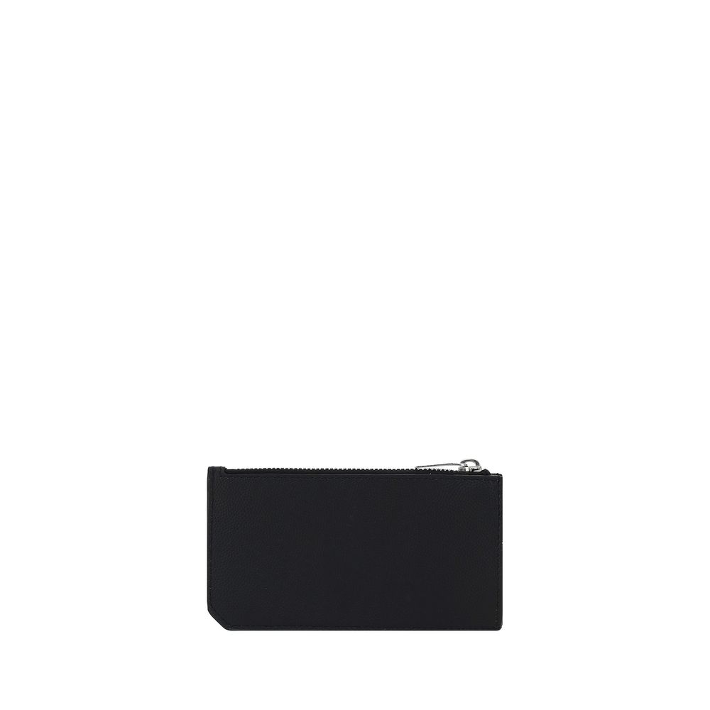 Saint Laurent Black Calf Leather Bos Taurus Wallet - Zeiniez
