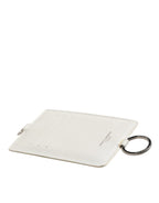 Dolce & Gabbana White Calf Leather Lanyard Logo Card Holder Men Wallet - Zeiniez