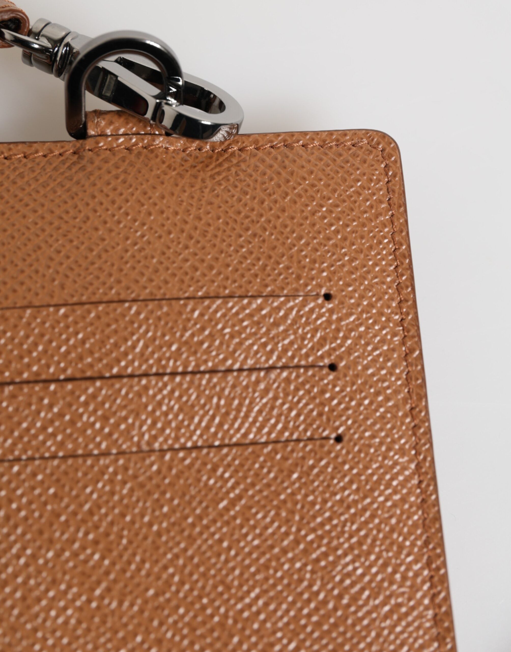 Dolce & Gabbana Dark Brown Leather Lanyard Logo Card Holder Men Wallet - Zeiniez