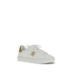 Versace White Calf Leather Bos Taurus Low Top Sneakers - Zeiniez