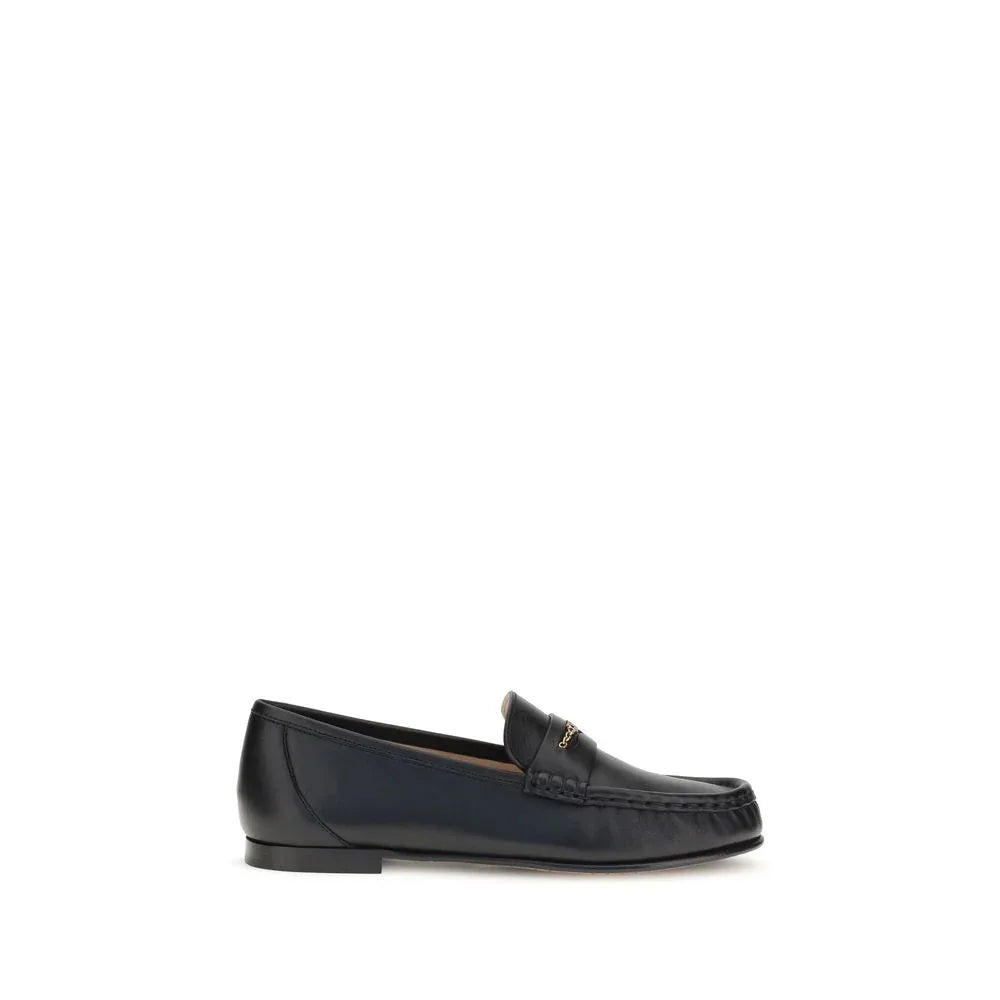 Chloé Black Calf Leather Bos Taurus Slip-On Loafers - Zeiniez
