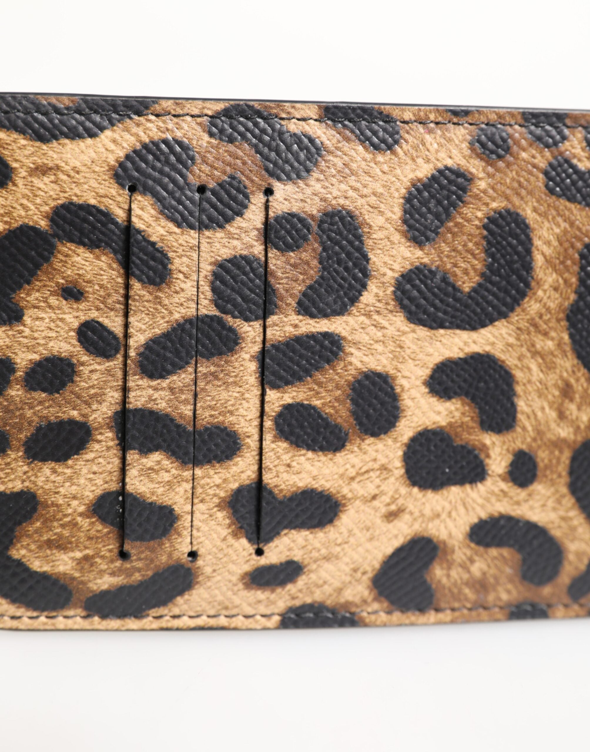 Dolce & Gabbana Leopard Print Leather Embossed Lanyard Card Holder Wallet - Zeiniez