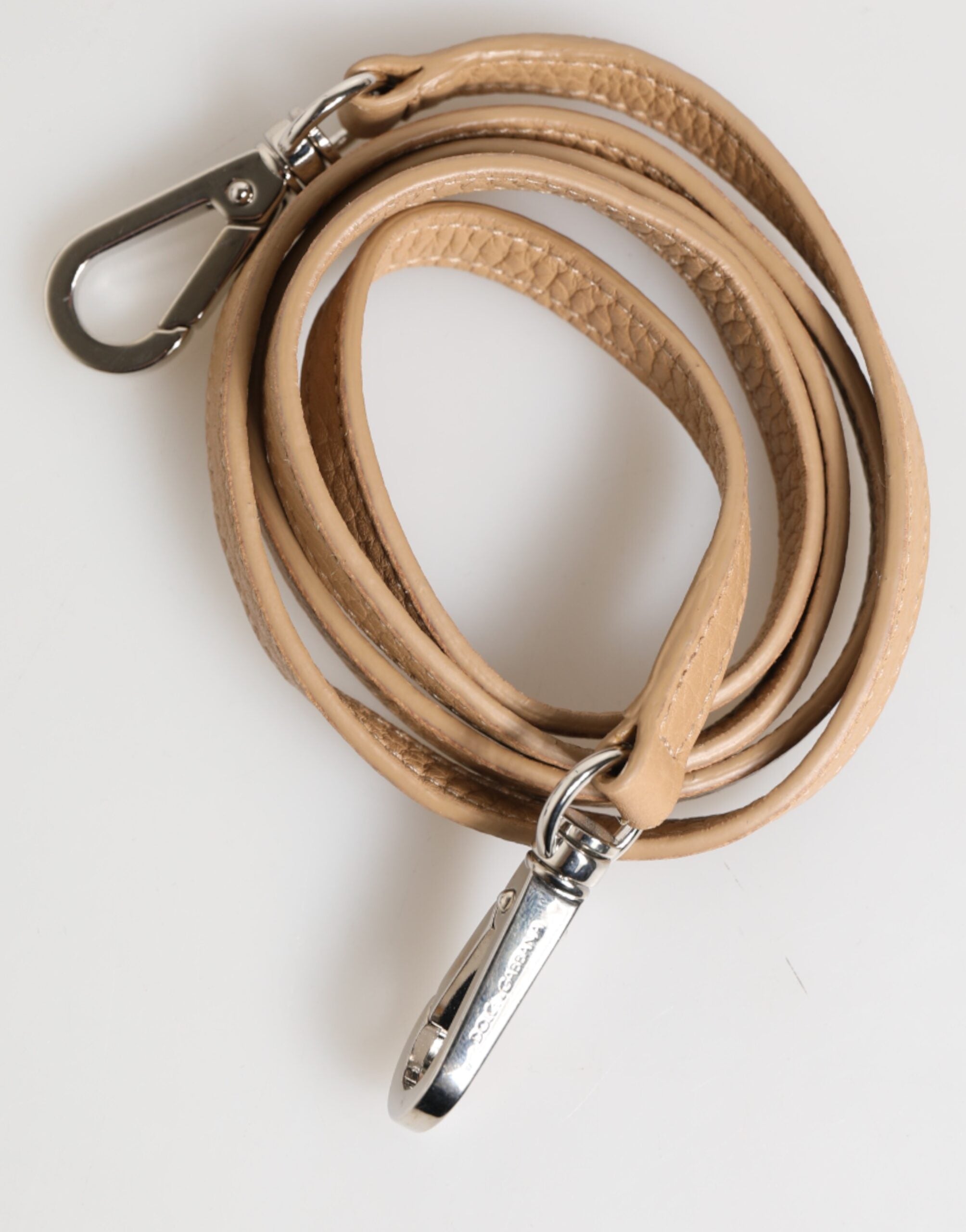 Dolce & Gabbana Beige Calfskin Leather Large Crossbody Card Holder Wallet - Zeiniez