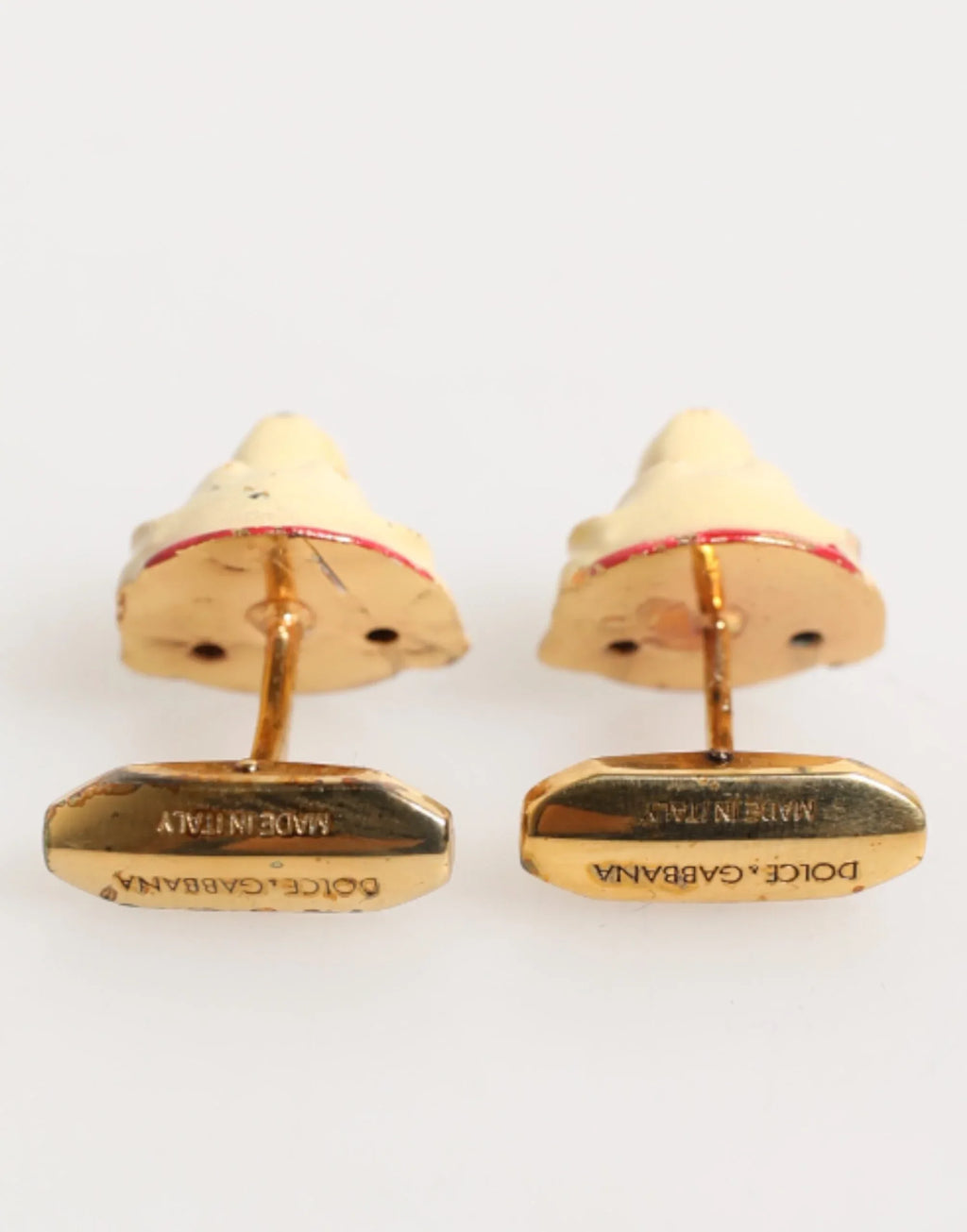 Dolce & Gabbana Brass Gold Tone Dog Puppy Men's Accessories Cufflink - Zeiniez