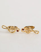 Dolce & Gabbana Gold Musical Note Metal Brass Pin Men Accessory Cufflinks - Zeiniez