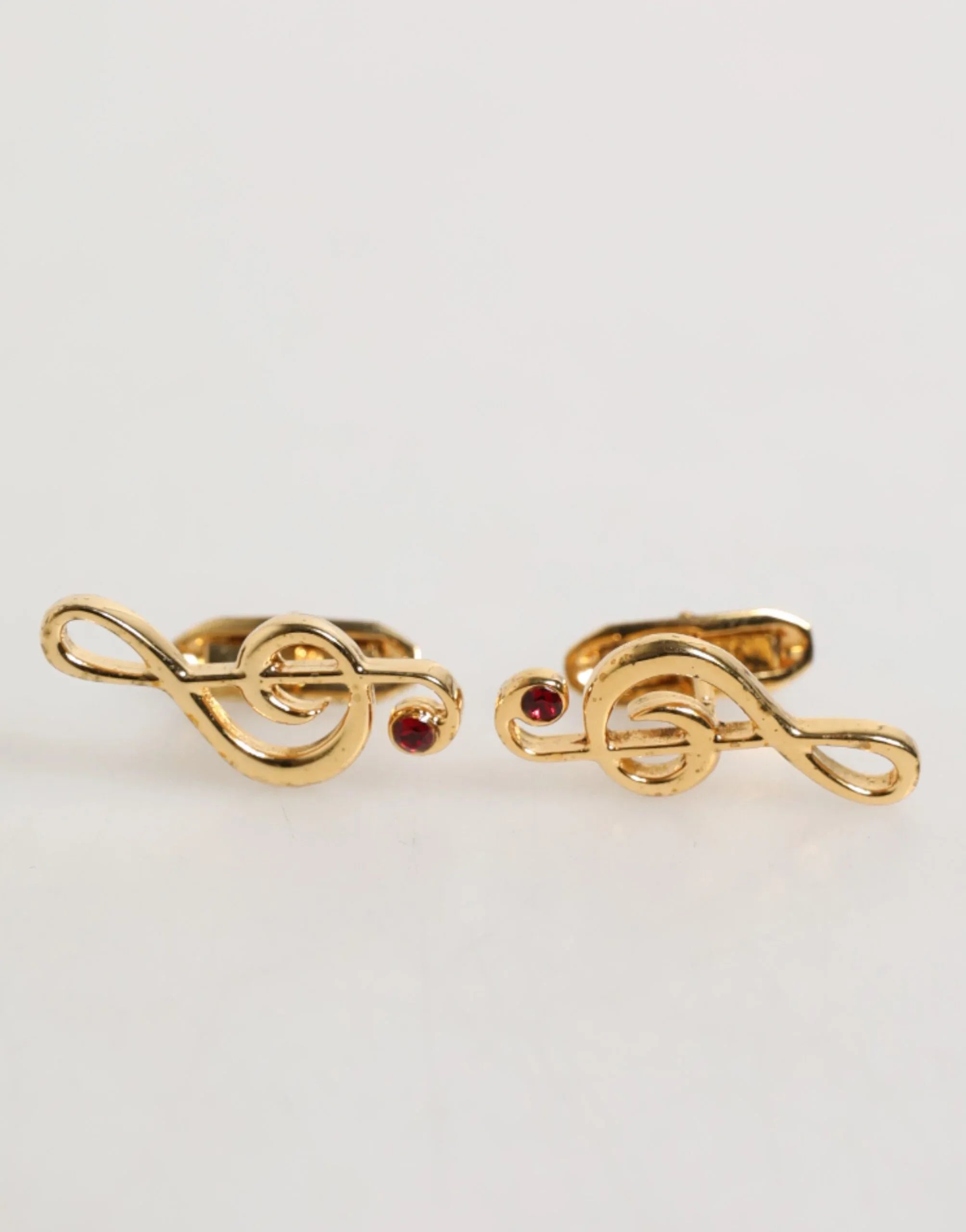 Dolce & Gabbana Gold Musical Note Metal Brass Pin Men Accessory Cufflinks - Zeiniez
