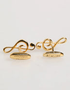 Dolce & Gabbana Gold Musical Note Metal Brass Pin Men Accessory Cufflinks - Zeiniez
