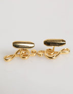 Dolce & Gabbana Gold Musical Note Metal Brass Pin Men Accessory Cufflinks - Zeiniez