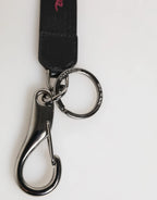 Dolce & Gabbana Black Burgundy Polyester DG Logo Men Keychain Keyring - Zeiniez