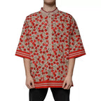Dolce & Gabbana Beige Cherry Nylon Buttoned Casual Shirt - Zeiniez