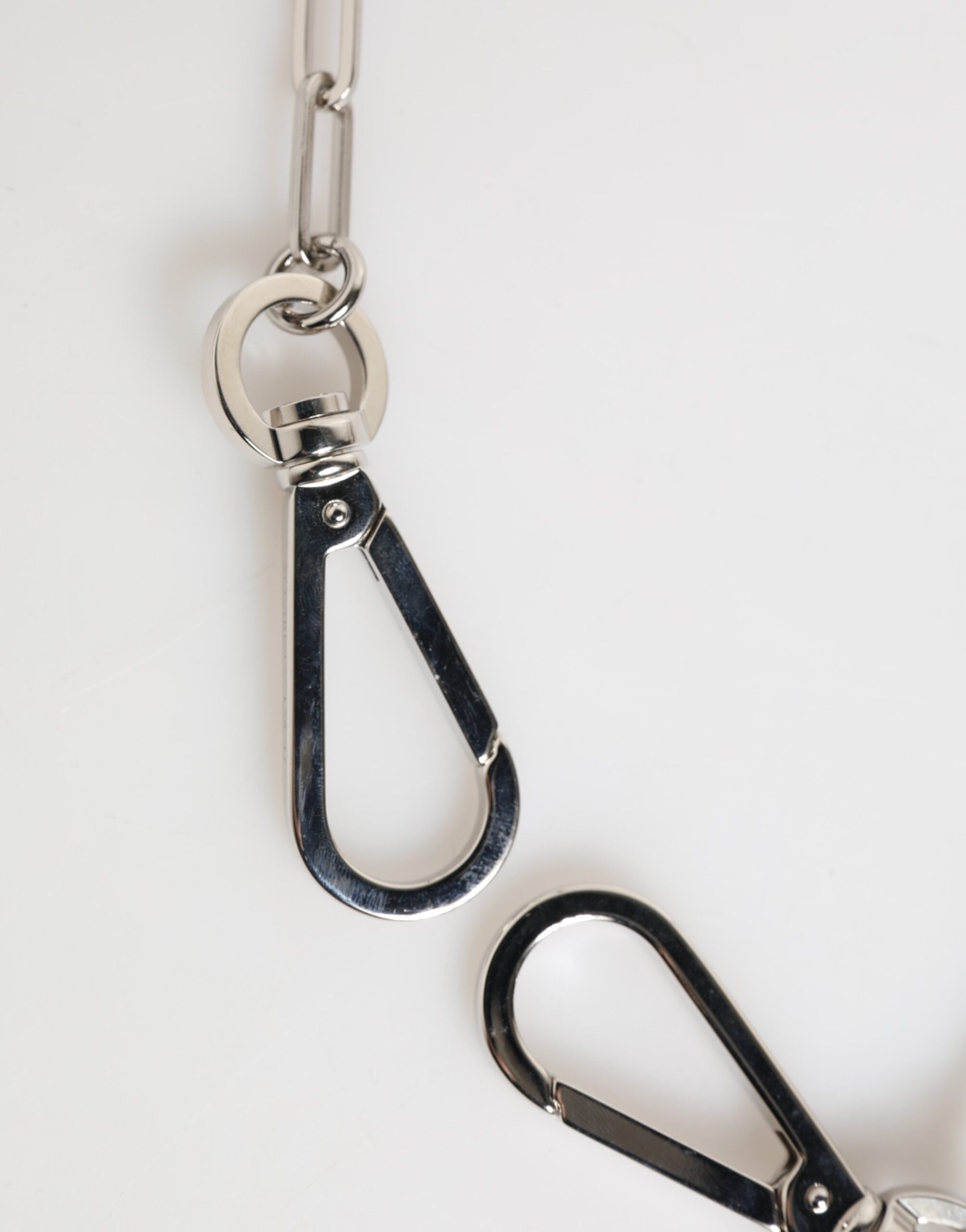 Dolce & Gabbana Silver Tone Metal Chain DG Logo Pendant Men Necklace - Zeiniez