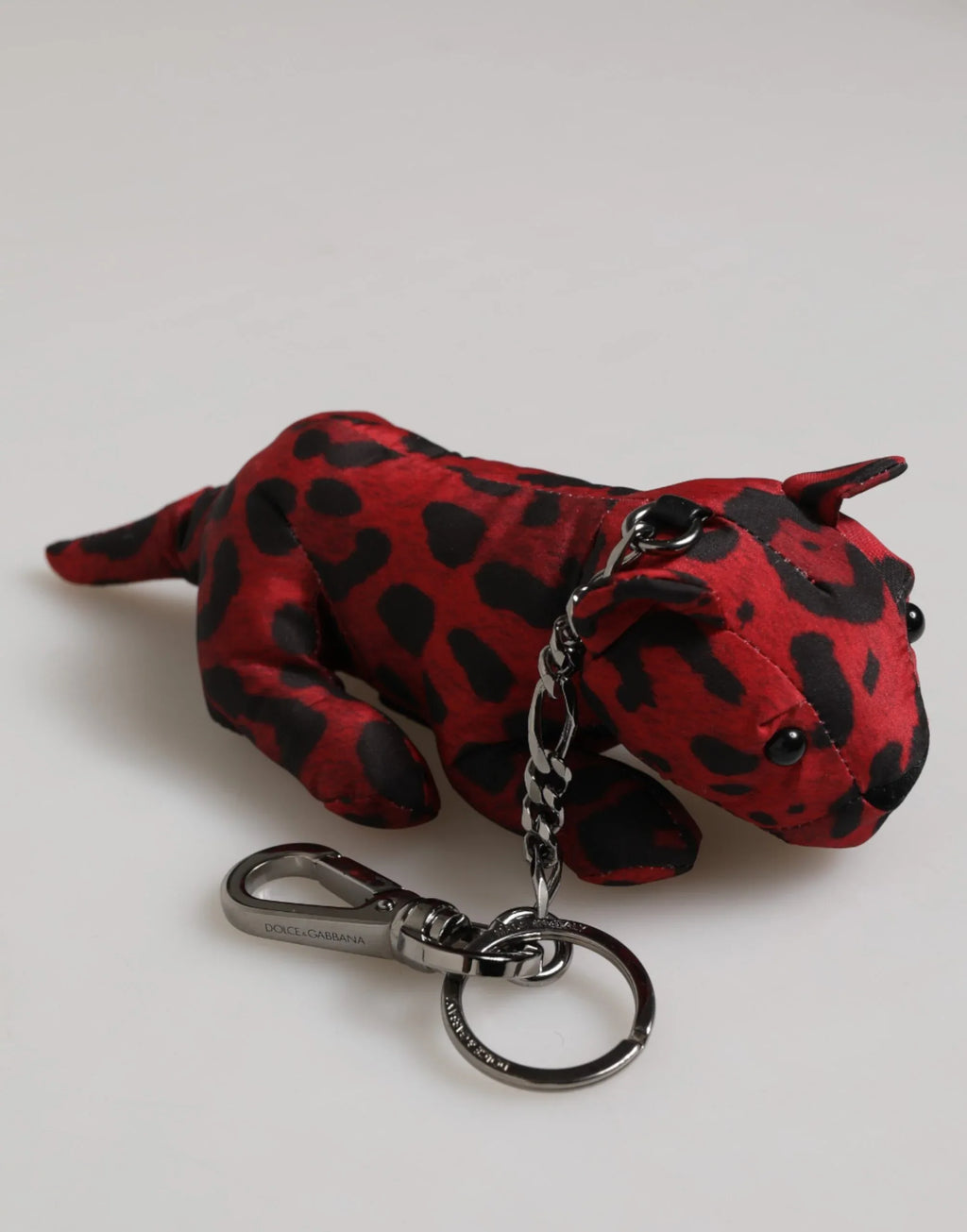 Dolce & Gabbana Red Black Polyester Animal Silhouette Keychain Keyring - Zeiniez