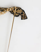 Dolce & Gabbana Lapel Pin Brass Copper Revolver Men Accessories Brooch - Zeiniez