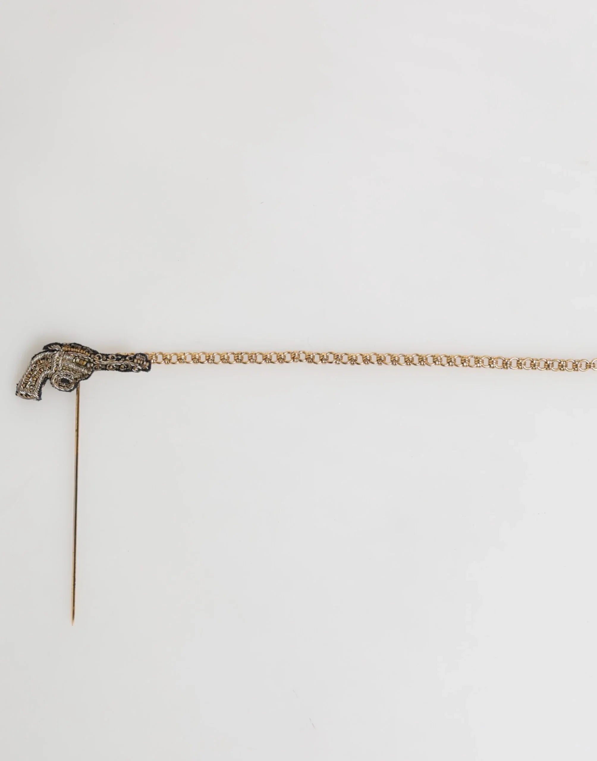 Dolce & Gabbana Lapel Pin Brass Copper Revolver Men Accessories Brooch - Zeiniez