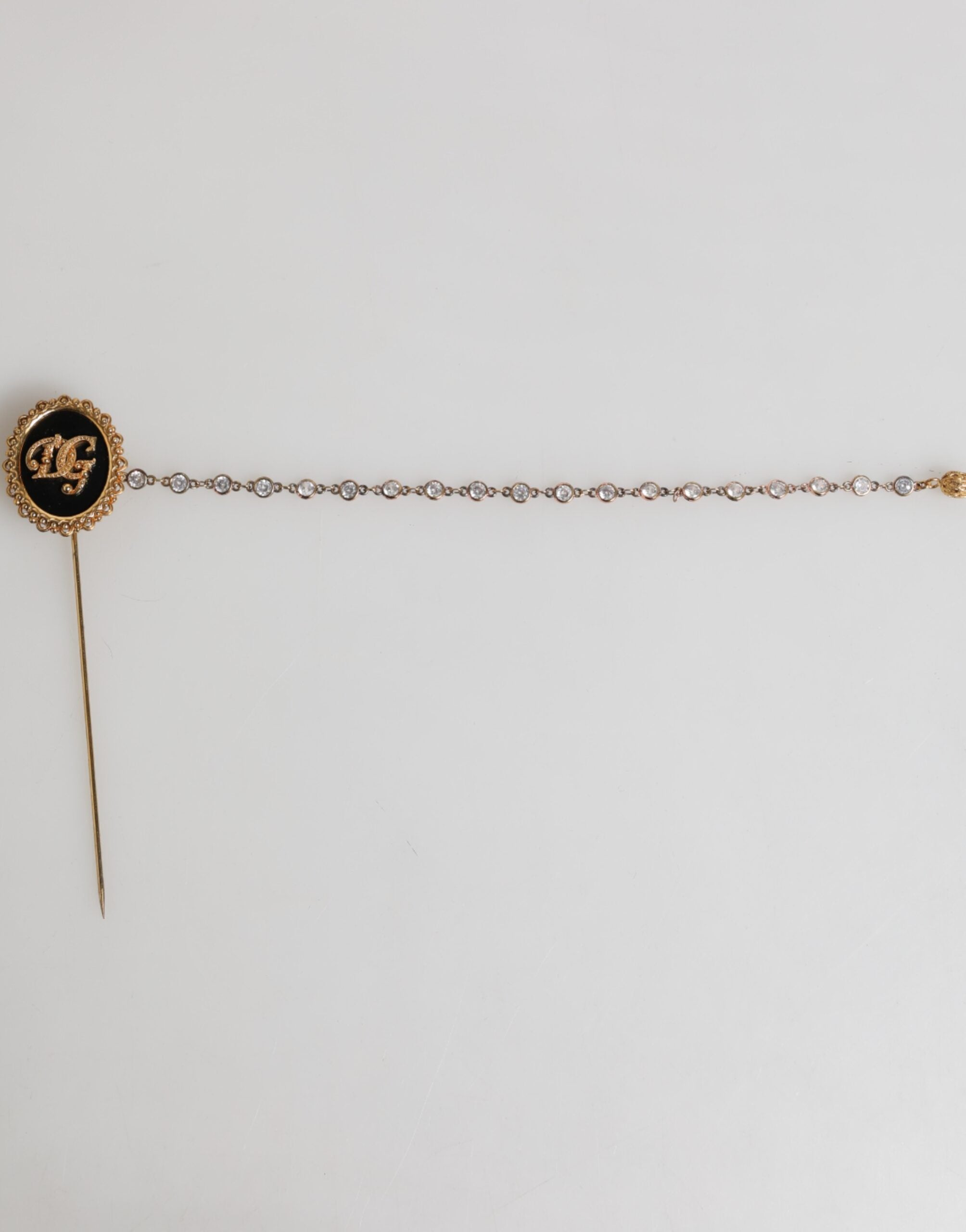 Dolce & Gabbana Lapel Pin DG Logo Gold Chain Mens Accessories Brooch - Zeiniez