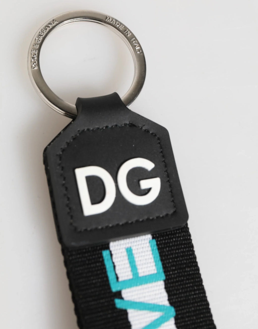 Dolce & Gabbana Multicolor Logo Polyester Brass Holder Keychain Keyring - Zeiniez