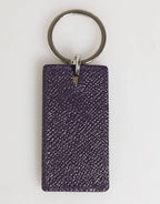 Dolce & Gabbana Violet Leather Logo Metal Ring Men Keychain Keyring - Zeiniez