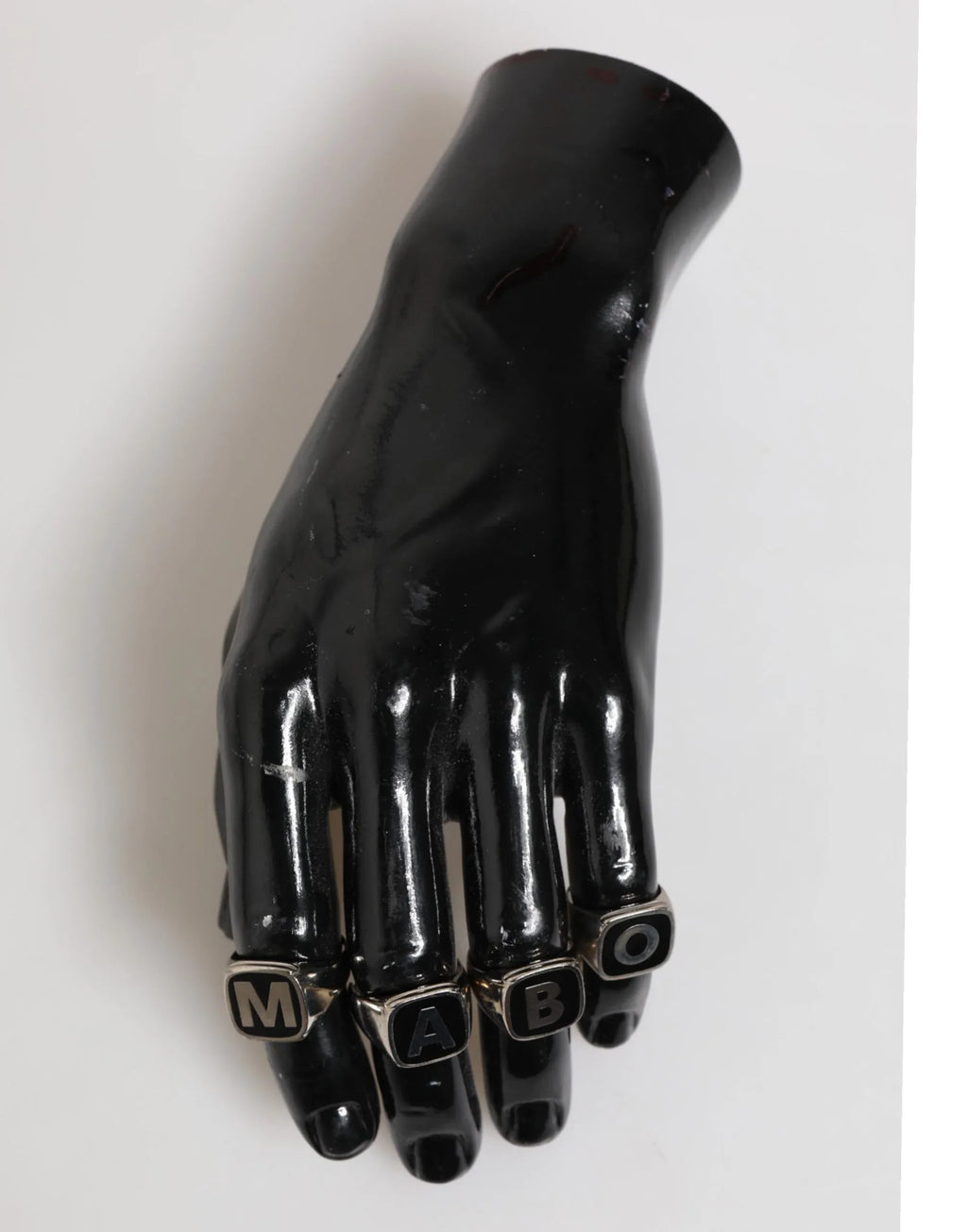 Dolce & Gabbana Silver Tone Brass Lettering Set 5 Pieces Adjustable Ring - Zeiniez