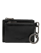 Dolce & Gabbana Black Leather Zipped Card Holder Coin Purse Keyring Wallet - Zeiniez