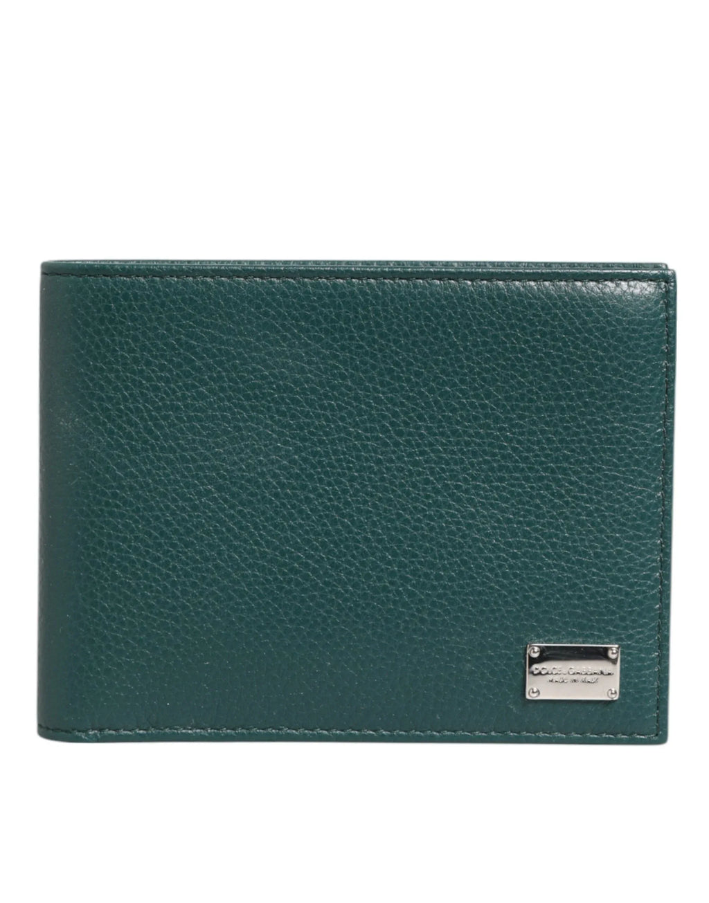 Dolce & Gabbana Green Leather DG Logo Plaque Bifold Men Card Holder Wallet - Zeiniez