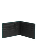 Dolce & Gabbana Green Leather DG Logo Plaque Bifold Men Card Holder Wallet - Zeiniez