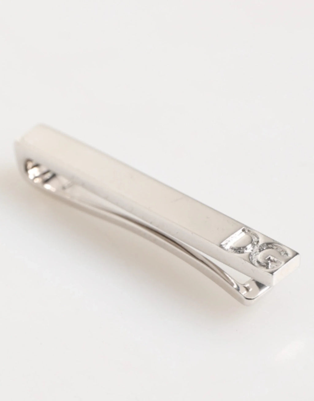 Dolce & Gabbana Silver Tone Brass Logo Branded Men Accessory Tie Clip Bar - Zeiniez