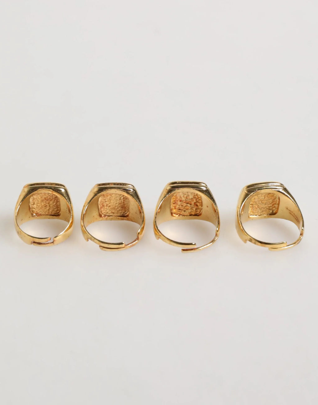 Dolce & Gabbana Gold Tone Brass JAZZ Letter Set 4 Pieces Adjustable Ring - Zeiniez