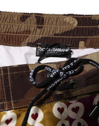 Dolce & Gabbana Multicolor Playing Card Camouflage Shorts Swimwear - Zeiniez