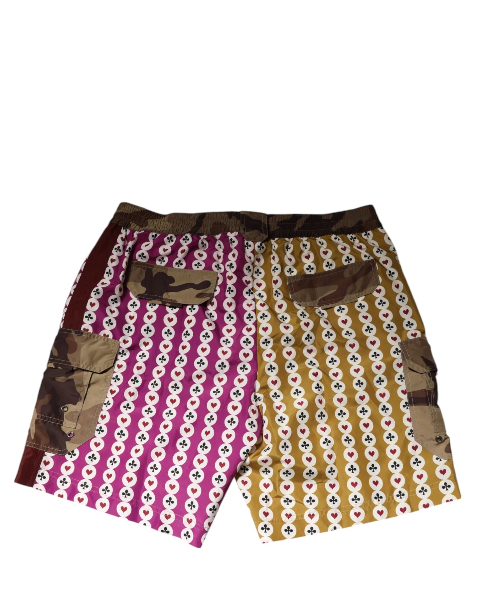 Dolce & Gabbana Multicolor Playing Card Camouflage Shorts Swimwear - Zeiniez