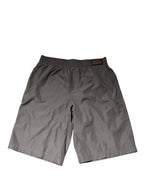 Dolce & Gabbana Light Gray Nylon Elastic Waist Shorts Swimwear - Zeiniez