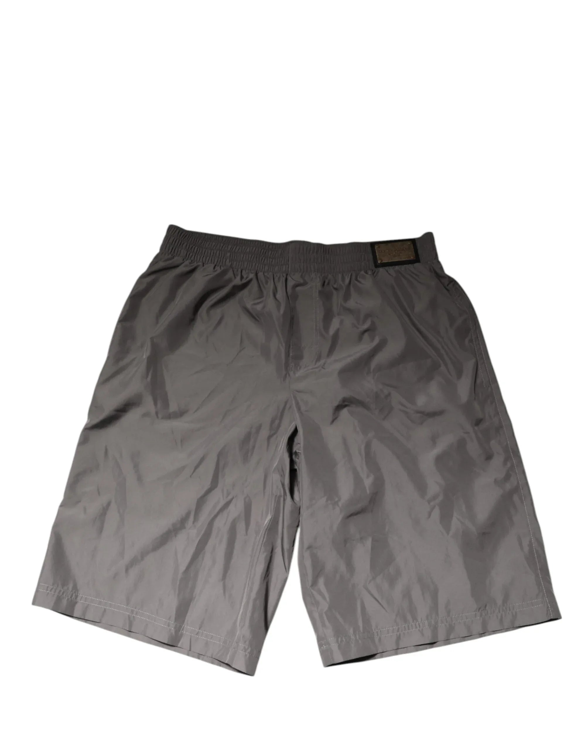 Dolce & Gabbana Light Gray Nylon Elastic Waist Shorts Swimwear - Zeiniez