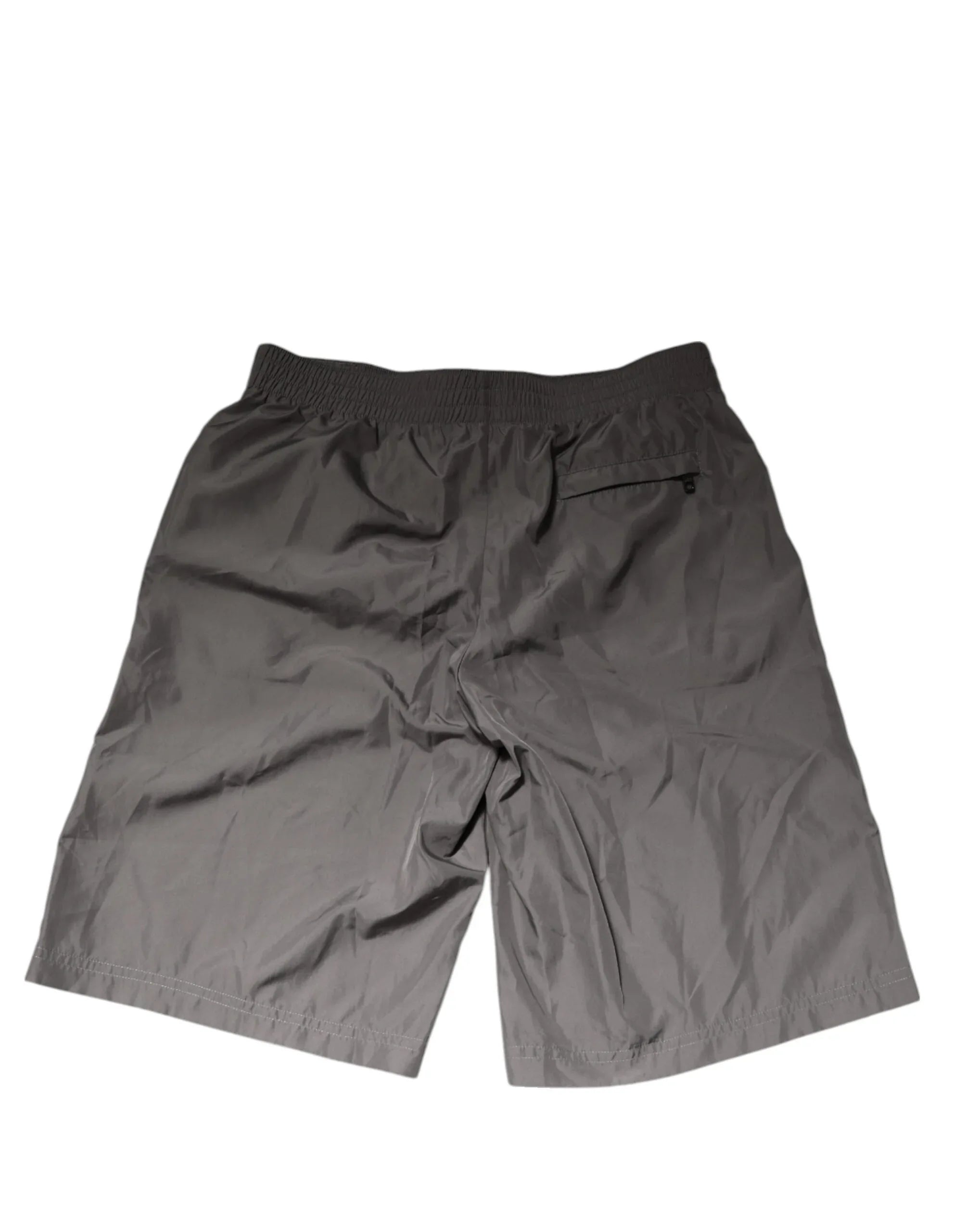Dolce & Gabbana Light Gray Nylon Elastic Waist Shorts Swimwear - Zeiniez