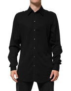 Dolce & Gabbana Black Viscose Long Sleeve Formal Dress Shirt - Zeiniez