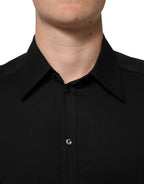 Dolce & Gabbana Black Viscose Long Sleeve Formal Dress Shirt - Zeiniez