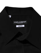 Dolce & Gabbana Black Viscose Long Sleeve Formal Dress Shirt - Zeiniez
