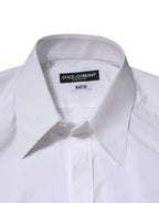 Dolce & Gabbana White Cotton MARTINI Long Sleeve Dress Shirt - Zeiniez