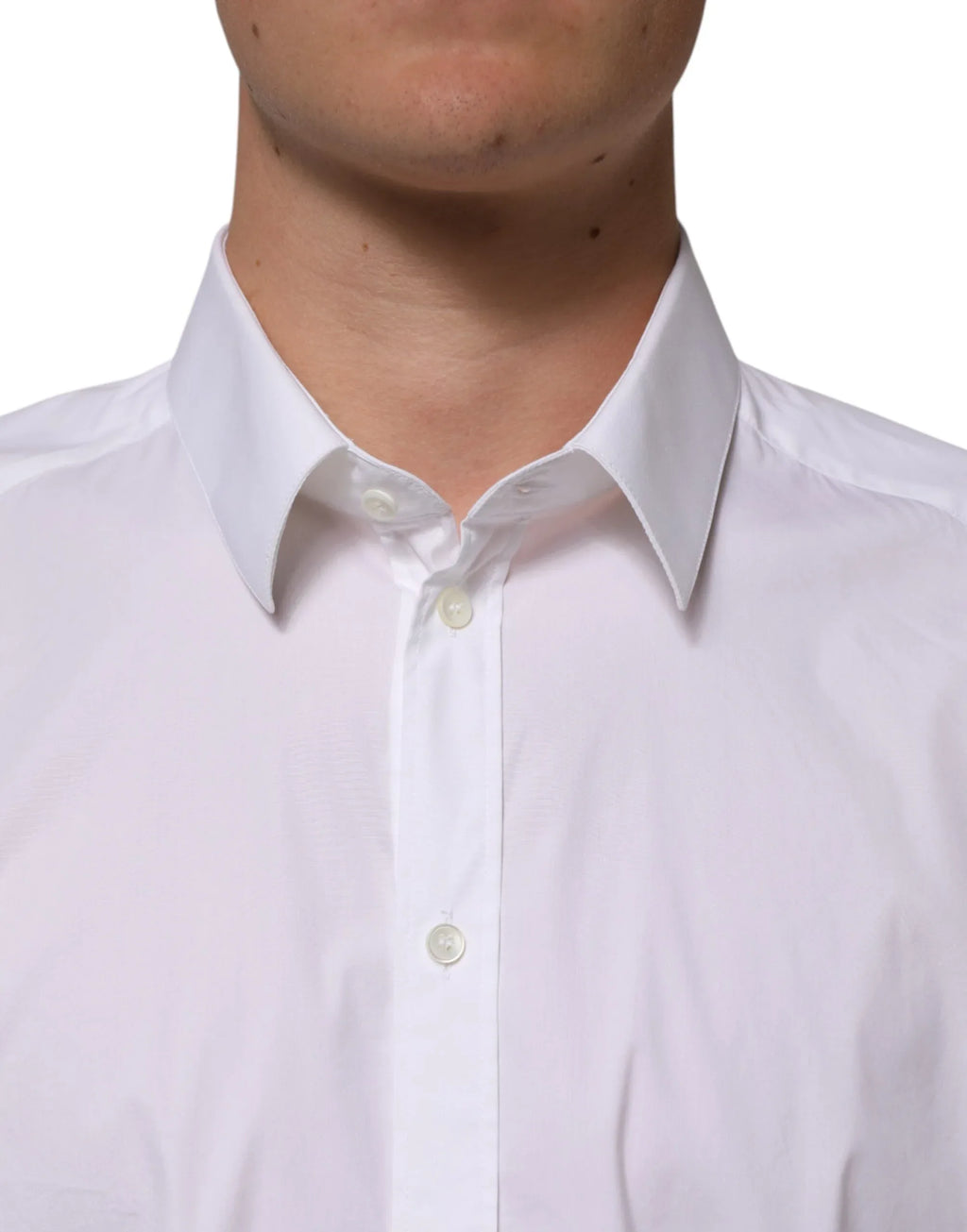 Dolce & Gabbana White Cotton GOLD Long Sleeves Formal Shirt - Zeiniez