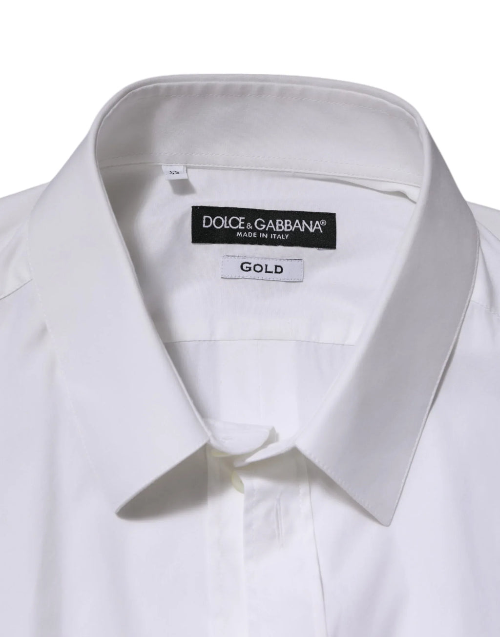 Dolce & Gabbana White Cotton GOLD Long Sleeves Formal Shirt - Zeiniez