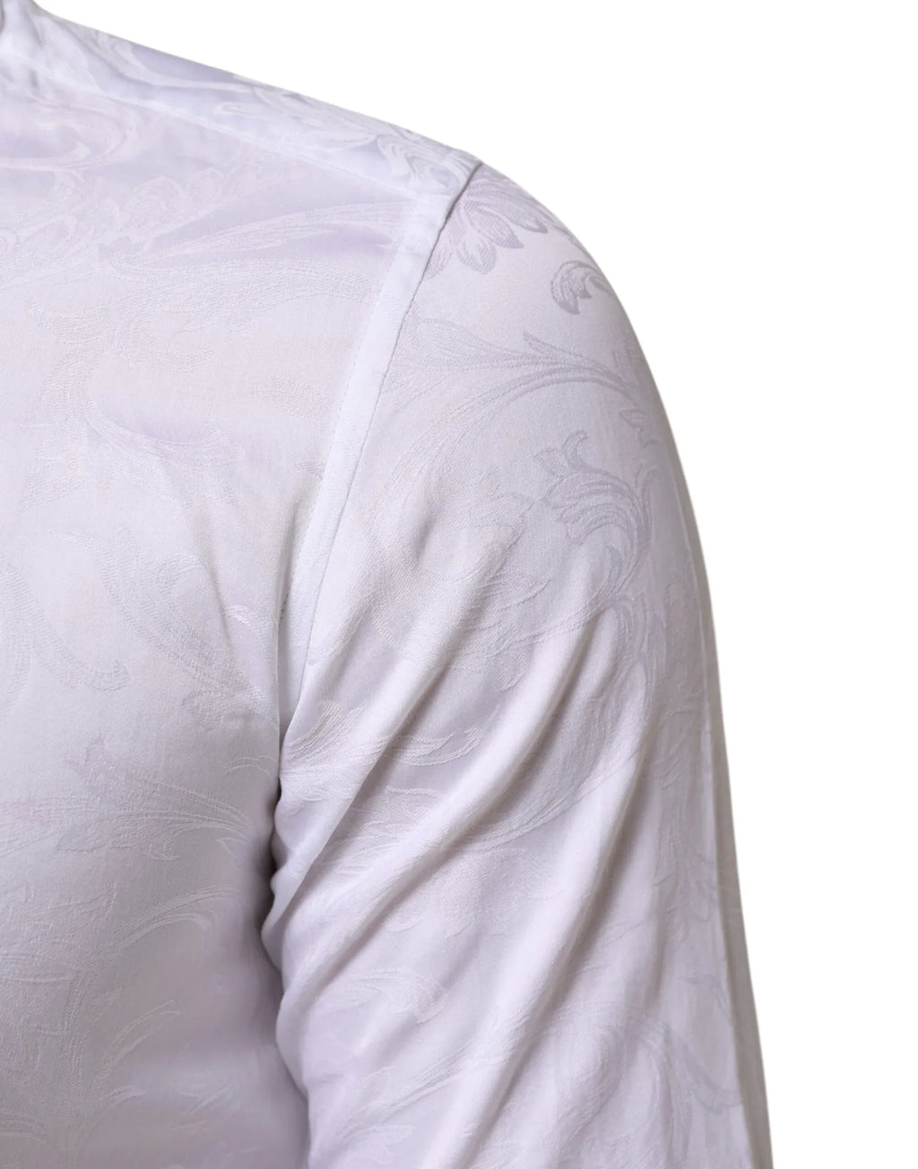 Dolce & Gabbana White Cotton MARTINI Paisley Jacquard Shirt - Zeiniez