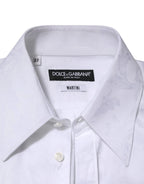 Dolce & Gabbana White Cotton MARTINI Paisley Jacquard Shirt - Zeiniez