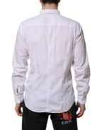 Dolce & Gabbana White Cotton STAFF Long Sleeves Forma Shirt - Zeiniez