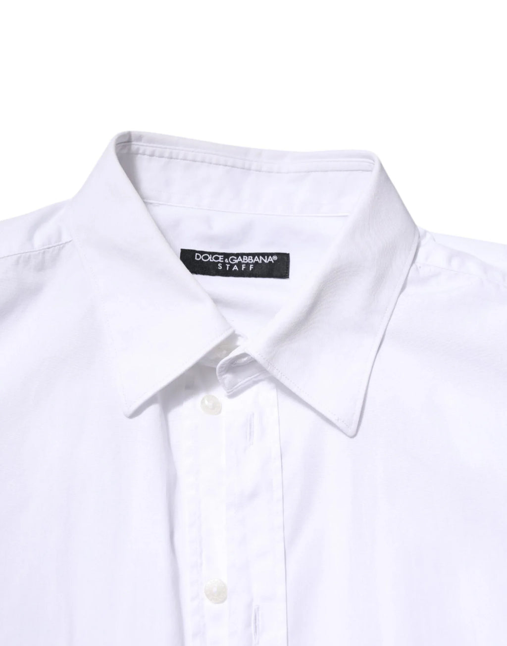 Dolce & Gabbana White Cotton STAFF Long Sleeves Forma Shirt - Zeiniez